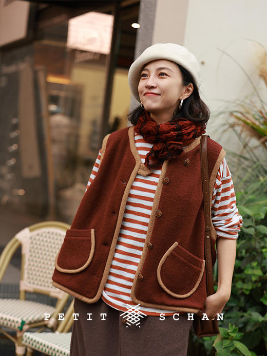 PETIT SCHAN小闪 CLO#960 Small Stove 小火炉 羊毛混纺马甲外套 商品图4