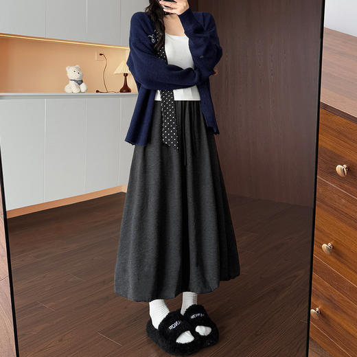 【YW】无忧购韩系花苞针织糯米半身裙中长款a字伞裙H-1623-1（截单后3-5天发货） 商品图9