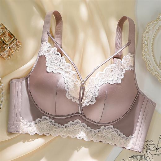 高奢缎面蕾丝调整型内衣 大胸显小聚拢提拉上托 295# 商品图12