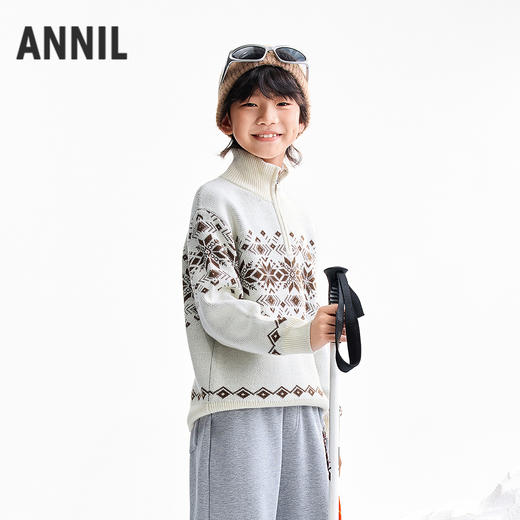 【实体店同款】男童半开领毛衫冬季新款安奈儿童装AB544037 商品图2