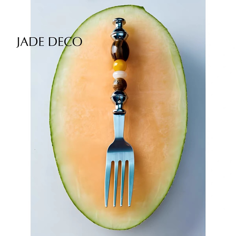 Jadeco/天然石串珠餐叉