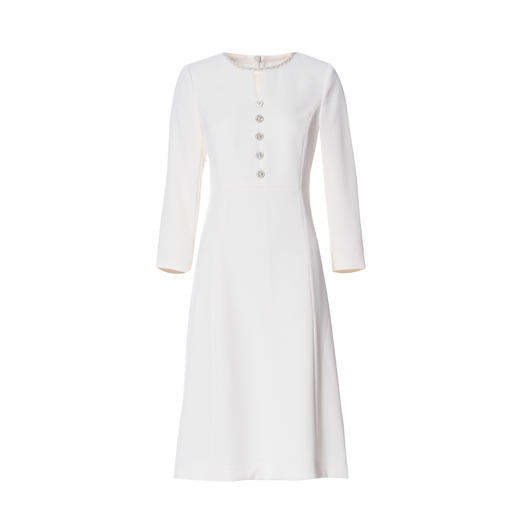 EITIE爱特爱气质法式优雅珍珠极简收腰白色连衣裙2025早秋新款C2507858 商品图5