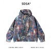 9250982SDSA秋冬新款痞帅男装潮牌扎染拉链立领连帽羽绒服休闲百搭宽松 商品缩略图1