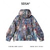 9250982SDSA秋冬新款痞帅男装潮牌扎染拉链立领连帽羽绒服休闲百搭宽松 商品缩略图5