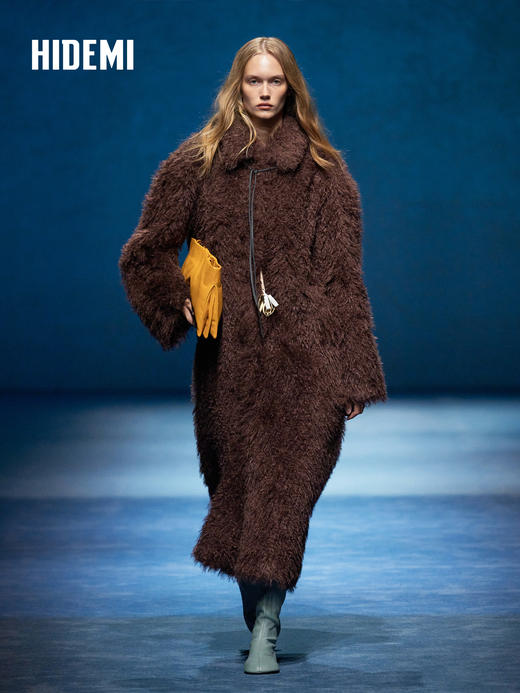 HIDEMI 弹力羊皮圆头中筒靴小众堆叠感平底时装靴袜靴 商品图5