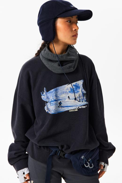 CryingCenter 3c滑雪场复古洗水圆领加绒卫衣 男女款 哭喊中心 商品图2