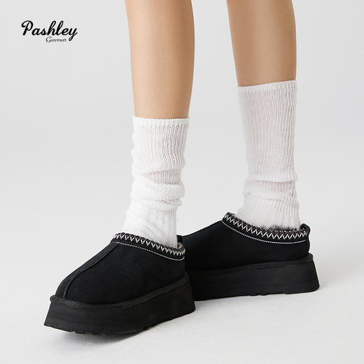 【梅花出品】帕奢利民族风女士羊皮毛一体拖鞋浅口低帮懒人鞋厚底HZ0008HDP 商品图0