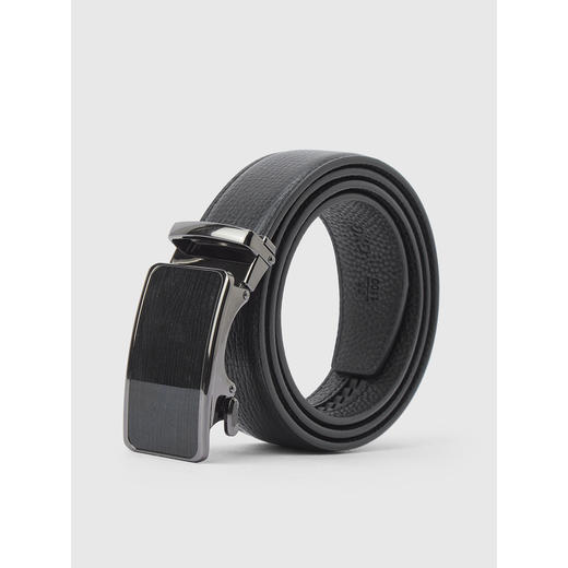 GXG通勤皮带商务男士自动扣方扣腰带真皮牛皮黑色裤带 商品图2