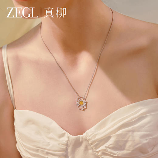 ZEGL雏菊系列花朵项链女款小众独特设计感锁骨链秋冬饰品精致颈链 商品图5