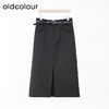 oldcolour欧珂商场同款纯色直筒开衩半身长裙女Q130606A1 商品缩略图4