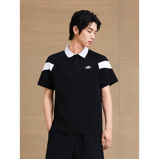 【凉感】GXG男装 肩部拼接撞色休闲polo衫短袖翻领上衣 25夏热卖 商品图4