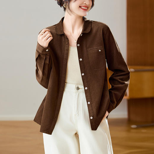 馥迦复古通勤纯棉磨毛衬衫 商品图4