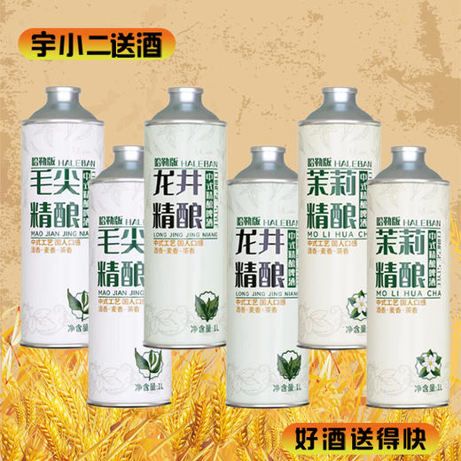 【中式茶啤】哈勒版毛尖+龙井+茉莉中式精酿啤酒 原麦汁浓度12°P酒精度4.7%vol 1L*6 商品图0