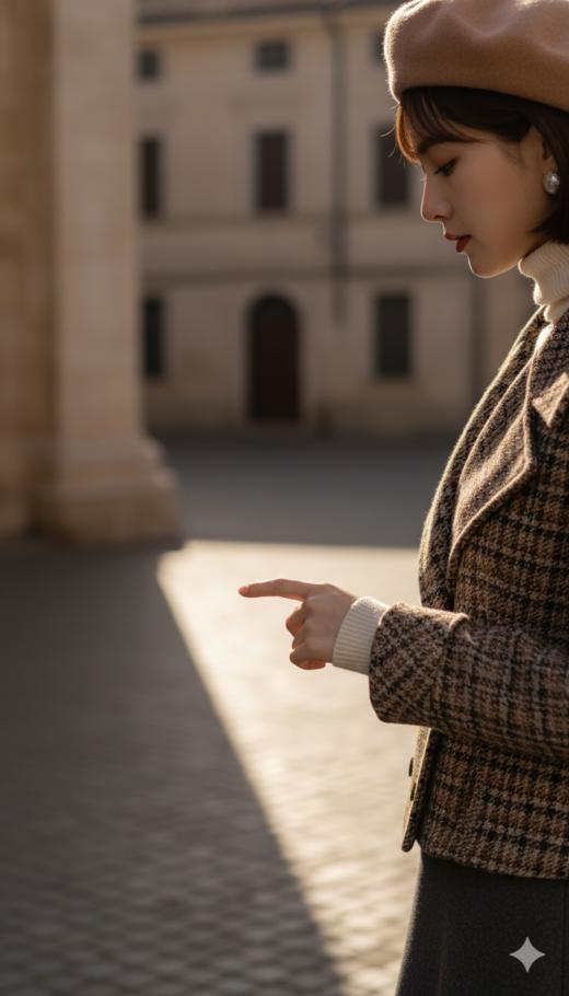 DG复古格调大翻领双排扣短外套 商品图3