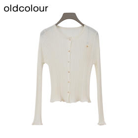 oldcolour欧珂春季商场同款时尚修身透气毛织短外套女Q180506A1