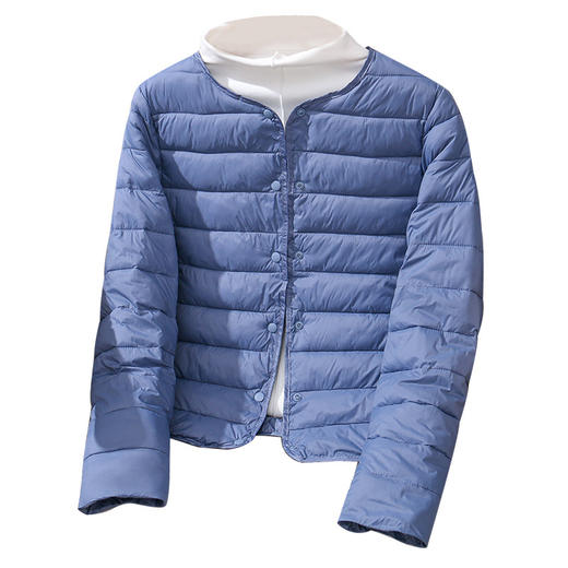 丁摩 新款轻薄羽绒棉服女短款秋冬季内胆棉衣圆领V领两穿棉袄外套5ZF-2201 商品图4