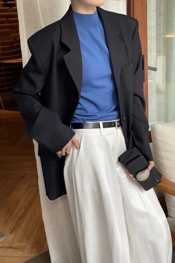 ESTELLICA 韩版休闲气质翻领西装外套 20706