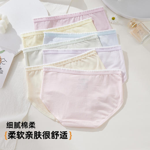 【7条装】女士内裤甜美糖果色少女三角裤10A级抗菌纯棉裆底透气舒适裤头 商品图2