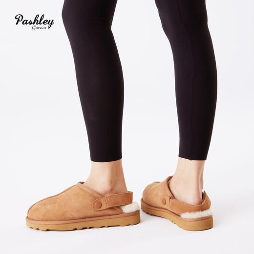 【梅花出品】羊皮毛一体平底低帮圆头软底拖鞋HZ003 商品图5