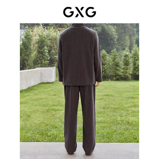GXG男士家居服 肌理感针织条纹长袖睡衣舒适柔软休闲时尚睡衣套装 商品图3