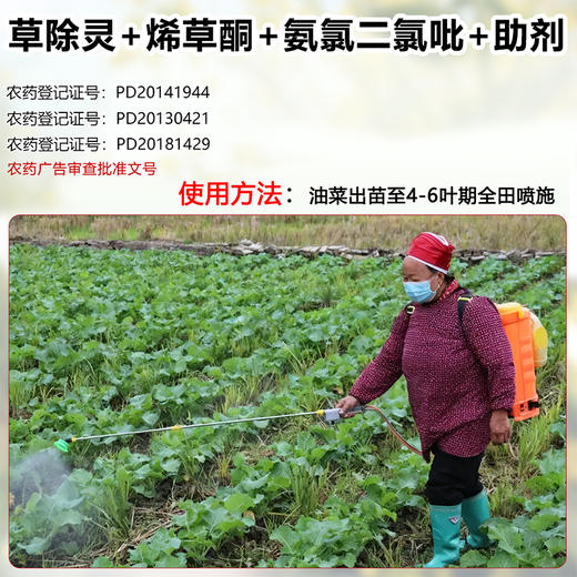油菜田苗后除草方案禾阔双除精准除草防除多种杂草正品烯草酮农用 商品图1