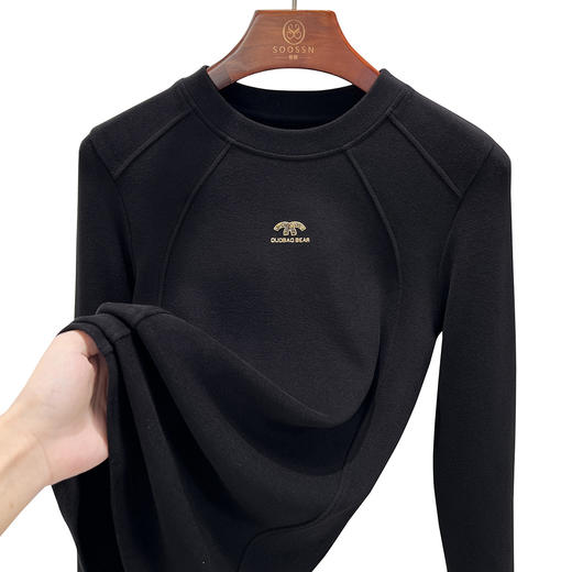 丁摩 圆领德绒打底衫女内搭秋冬上衣新款加厚双面绒保暖t恤女5ZF-6507 商品图4