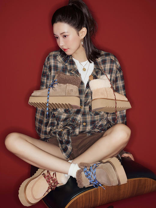 隆丰起程 女士 厚底泰迪羊毛雪地靴 芙卡拉SW5W224YW 商品图4