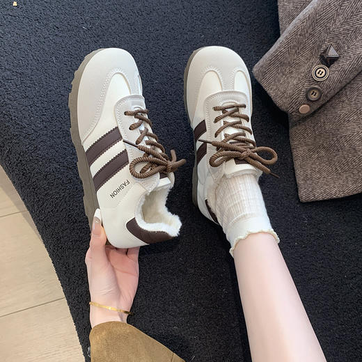 【YW】无忧购加绒保暖秋冬季时尚德训女鞋百搭休闲运动板鞋0796（截单后3-5天发货） 商品图11