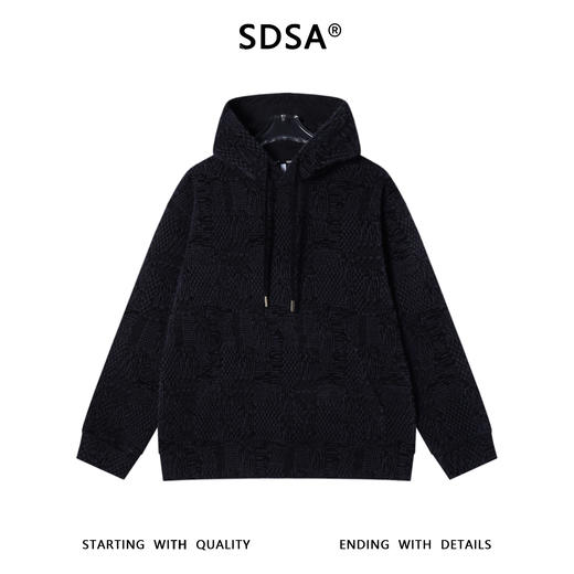 WY1309SDSA男士秋冬新款痞帅男装潮牌抽绳绒毛抽绳连帽卫衣百搭套头上衣 商品图1