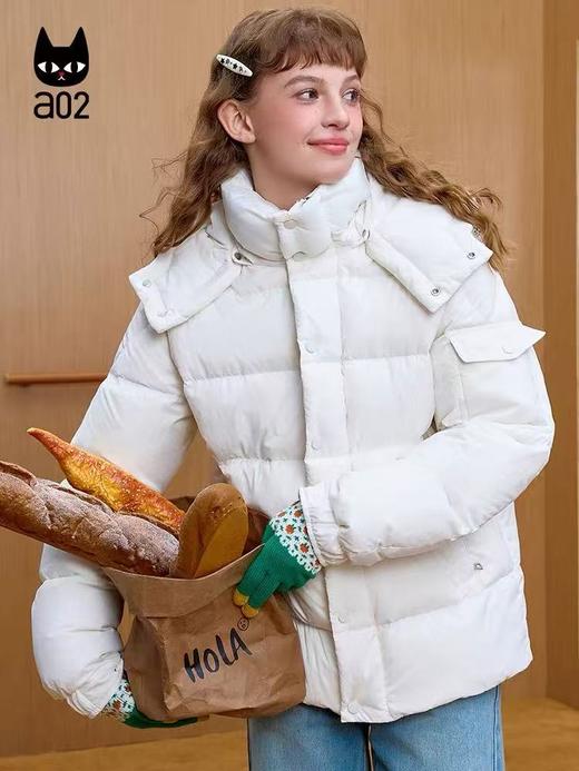 A02品牌【泡芙羽绒】超保暖！！哑光蓬松帽子可拆卸短款羽绒服009-喜出 商品图1