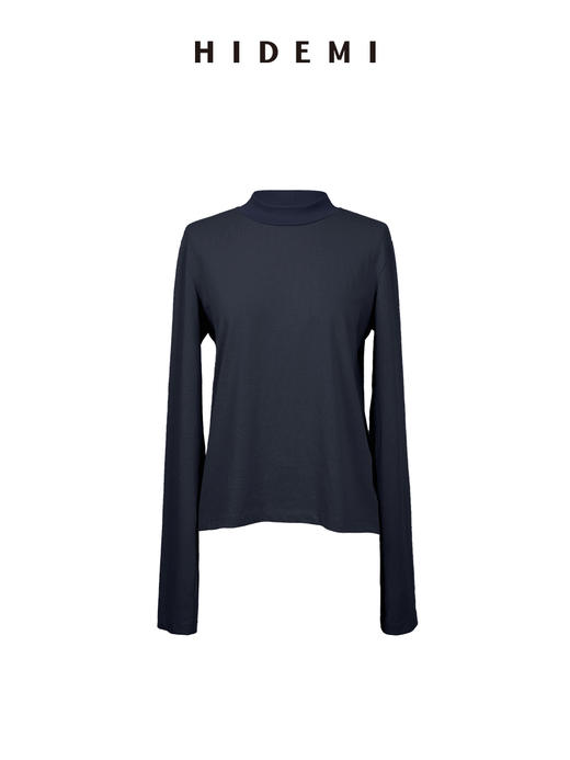 HIDEMI 极简小圆领天然棉百搭款t恤 长袖/短袖 白色/黑色 商品图10