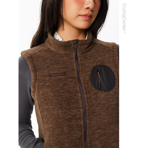 CryingCenter 摇粒绒拼接圆小立领休闲修身马甲 男女款 哭喊中心 商品图3