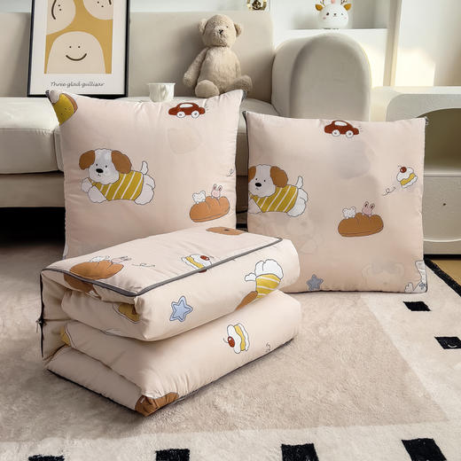 蓝若亭多功能精梳棉抱枕被—波波家族 商品图0