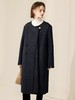【轻奢双面尼】2517（羊毛➕天丝）多穿款-深灰金扣宽松版围巾可拆卸双面尼长款大衣-喜出 商品缩略图0