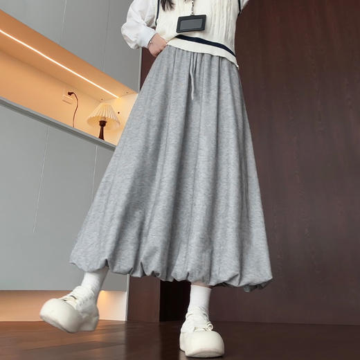 【YW】无忧购韩系花苞针织糯米半身裙中长款a字伞裙H-1623-1（截单后3-5天发货） 商品图7