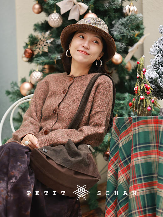 PETIT SCHAN小闪 CLO#963 Pink Mist 粉雾 羊毛牦牛绒圈圈纱针织开衫 商品图2