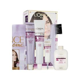 欧莱雅卓韵霜特润双膏染发霜4#自然棕色