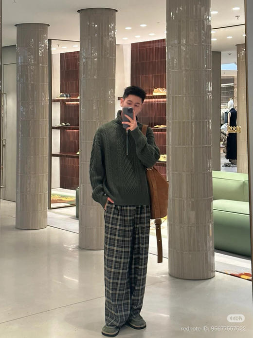 1110-3 独家圆正 蒋奇明 lew 绞花立领拉链 男女同款毛衣 老朱穿M合身 穿L宽松 我穿S 商品图2