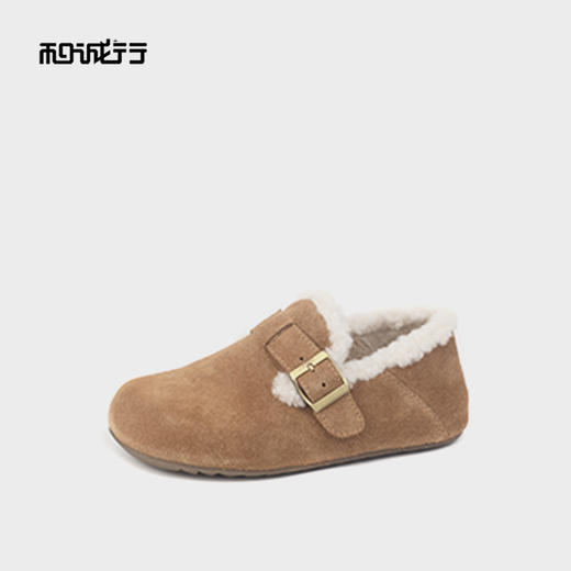 和诚行2025秋冬新款复古加绒保暖百搭休闲毛毛鞋女式勃肯休闲2150001 商品图1