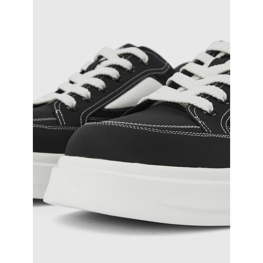 GXG通勤男鞋经典百搭黑白撞色休闲板鞋休闲帆布鞋 商品图4