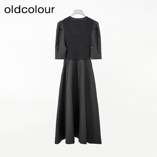 oldcolour欧珂商场同款的休闲纯色短袖假两件连衣裙女Q131010A1 商品图1