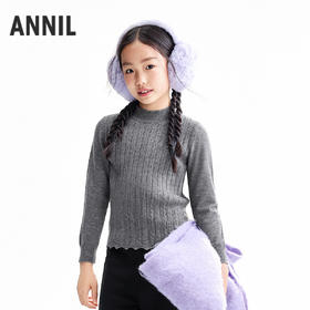 【实体店同款】女童长袖针织衫冬季新款安奈儿童装AG544057