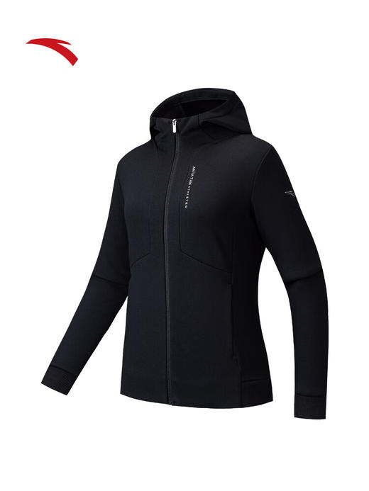 安踏易打理外套丨冬季保暖开衫修身训练连帽运动上衣女162547711N 商品图6