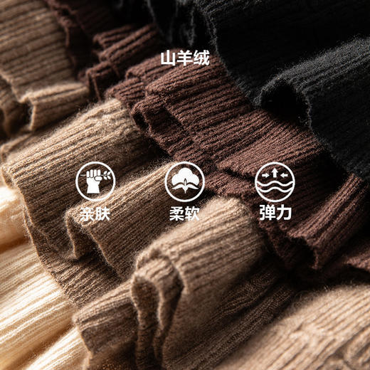 口碑之作！加厚羊绒半身裙子 女A字针织显瘦收腰伞裙 过膝盖 商品图1