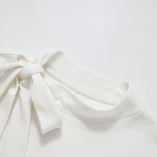 西遇氛围感蝴蝶结长袖T恤女冬季新款修身显瘦针织打底衫上衣V3955367 商品图5