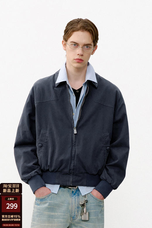 714street美式复古MA1飞行夹克男款2026春季水洗收腰廓形短款外套 商品图4