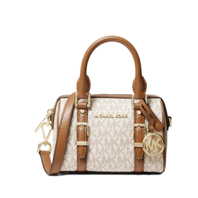 193599293363 迈克高仕MICHAEL KORS 【品牌官方质保】MK Bedford 超小号老花拼色斜挎单肩波士顿包