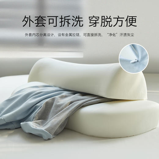 颈！肩！脊！一枕到位【京帝 慢回弹护脊颈椎枕 5.0】六块工学分区 全新升级！记忆棉双枕芯 慢回弹 零压深睡 头颈肩自然衔接 缎面枕头 自带凉感 #M663 商品图12