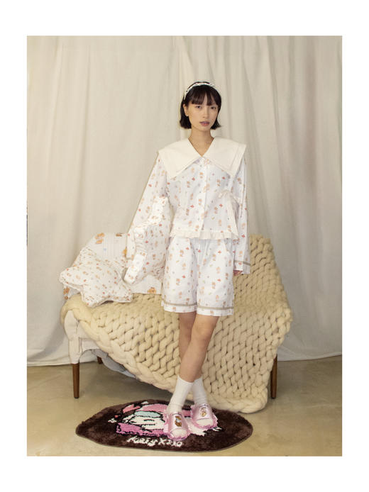 KAIYXIAO·HOME系列 小兔子· 海军领花边家居睡衣套装 商品图1