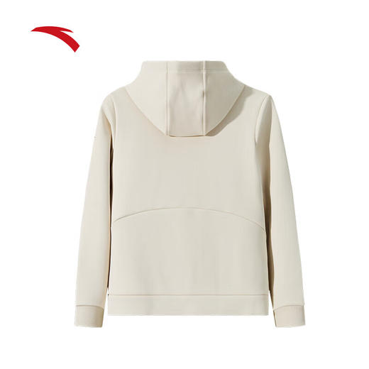 安踏（ANTA）连帽针织运动外套 女冬季新款加绒保暖开衫运动上衣162447717N 白茶色-3 商品图1